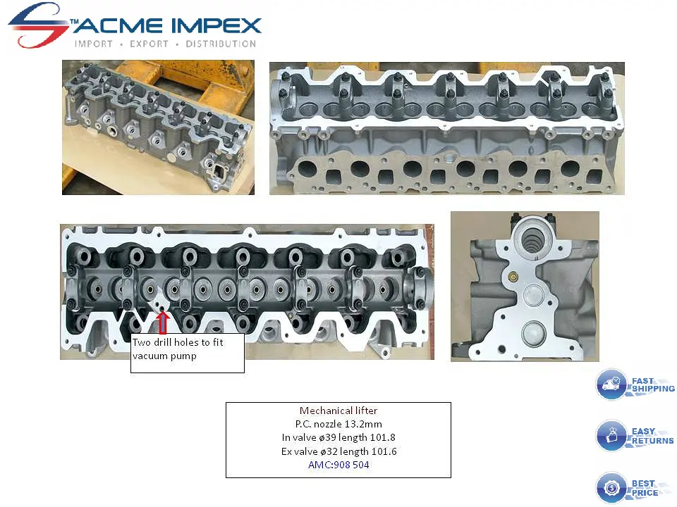 Nissan RD28-D Mechanical lifter AMC 504 Cylinder head bare